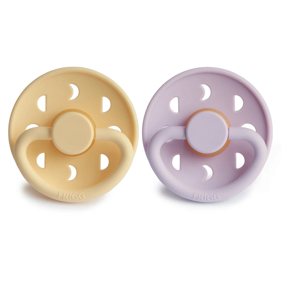 FRIGG MOON NATURAL RUBBER PACIFIER | SOFT LILAC/DAFFODIL | 2 PACK