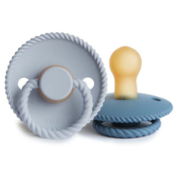 FRIGG ROPE NATURAL RUBBER PACIFIER | POWDER BLUE/OCEAN VIEW | 2 PACK