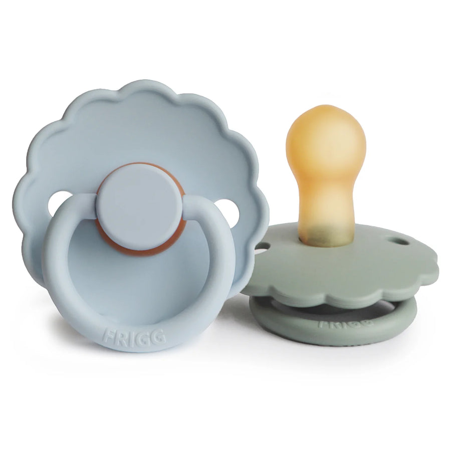 FRIGG DAISY NATURAL RUBBER PACIFIER | POWDER BLUE/SAGE | 2 PACK